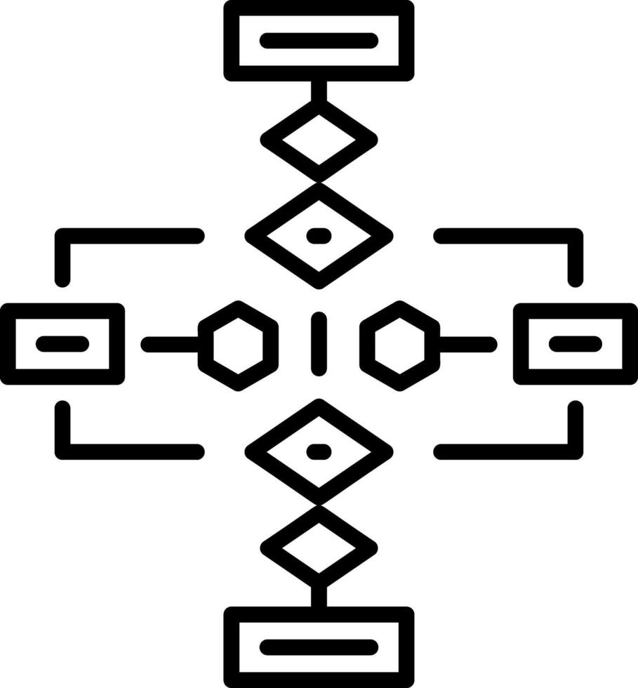 A line style icon of flowchart diagram vector