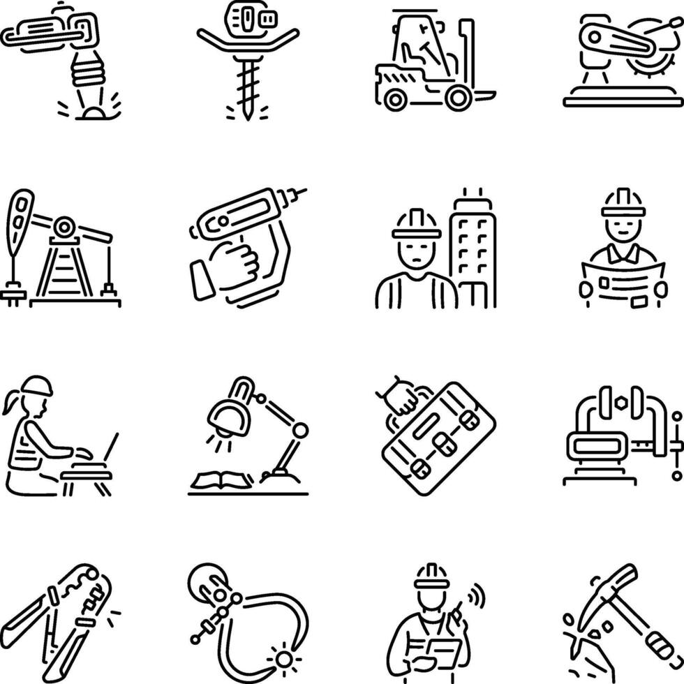 Set of Linear Style Construction Icons vector