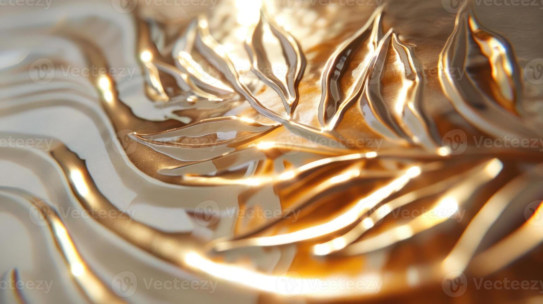 Intricate golden leaf design on a textured surface, showcasing elegance and sophistication photo