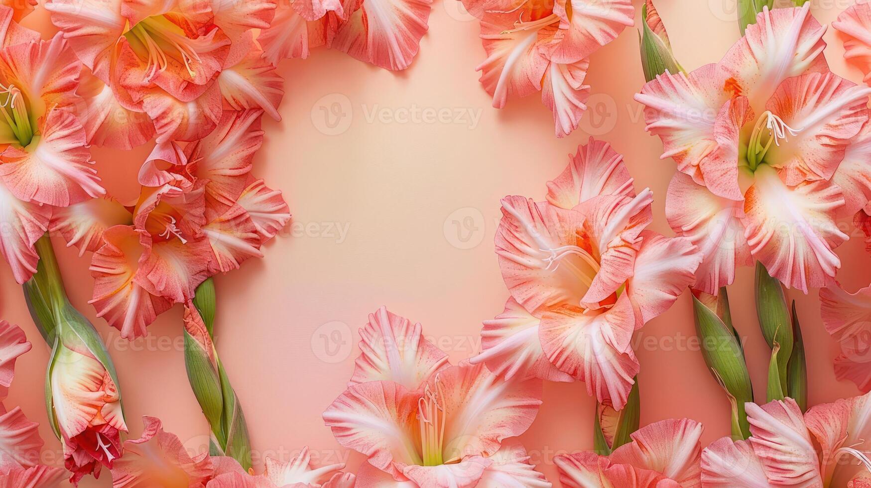 Beautiful arrangement of pink and white flowers on a soft pastel background, perfect for decoration photo
