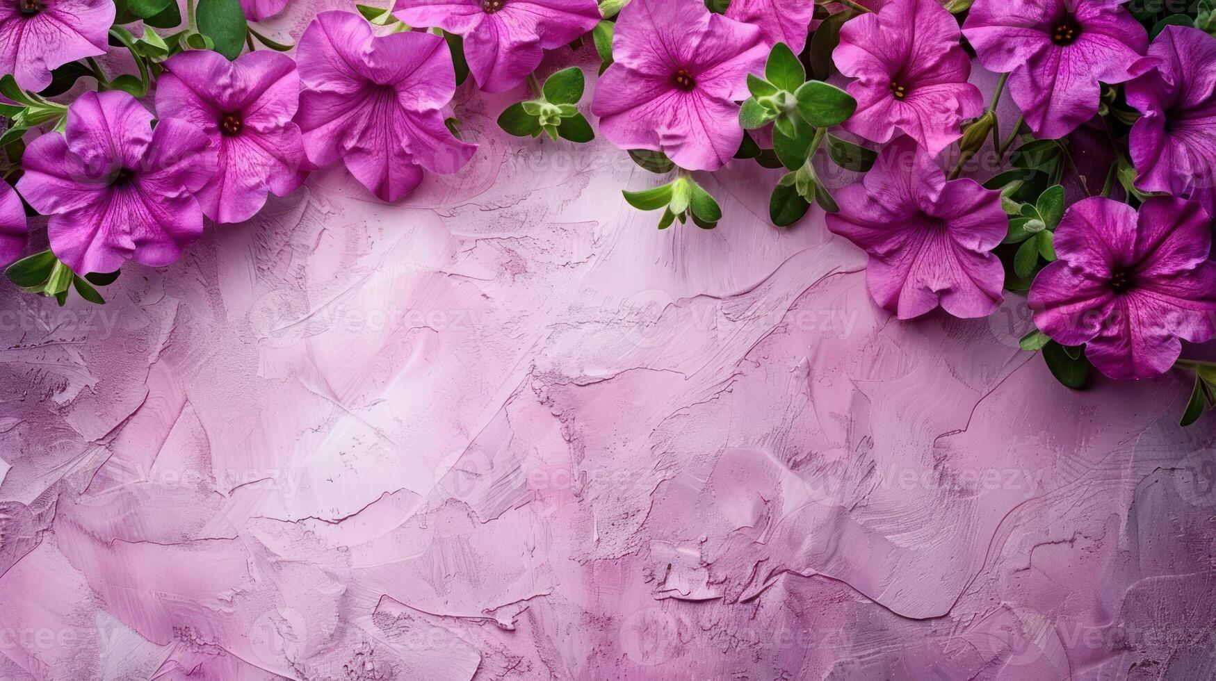 Vibrant pink flowers elegantly arranged on a textured pastel background, ideal for spring-themed designs photo