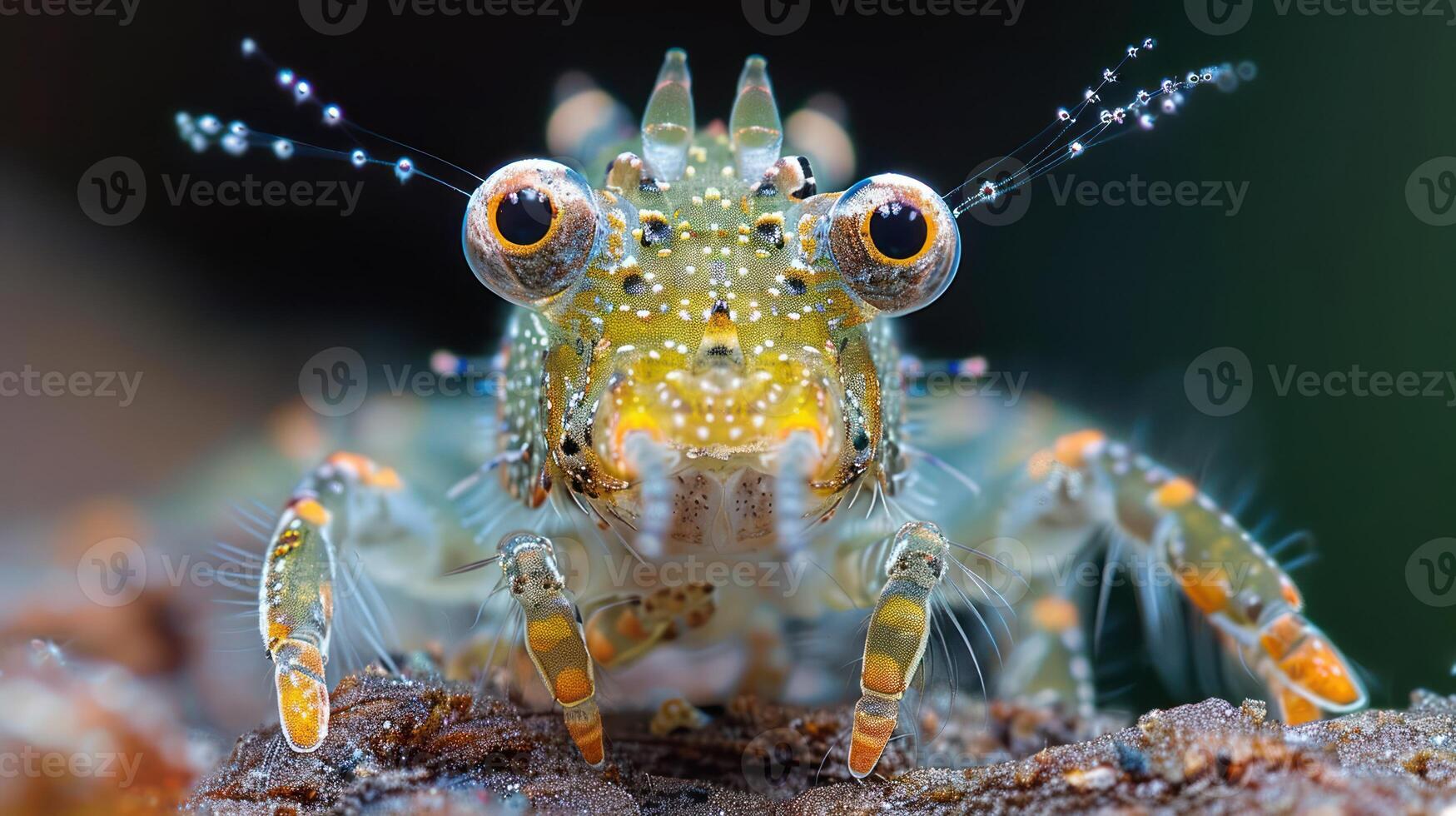 Close-up of a vibrant shrimp showcasing intricate details in its habitat photo