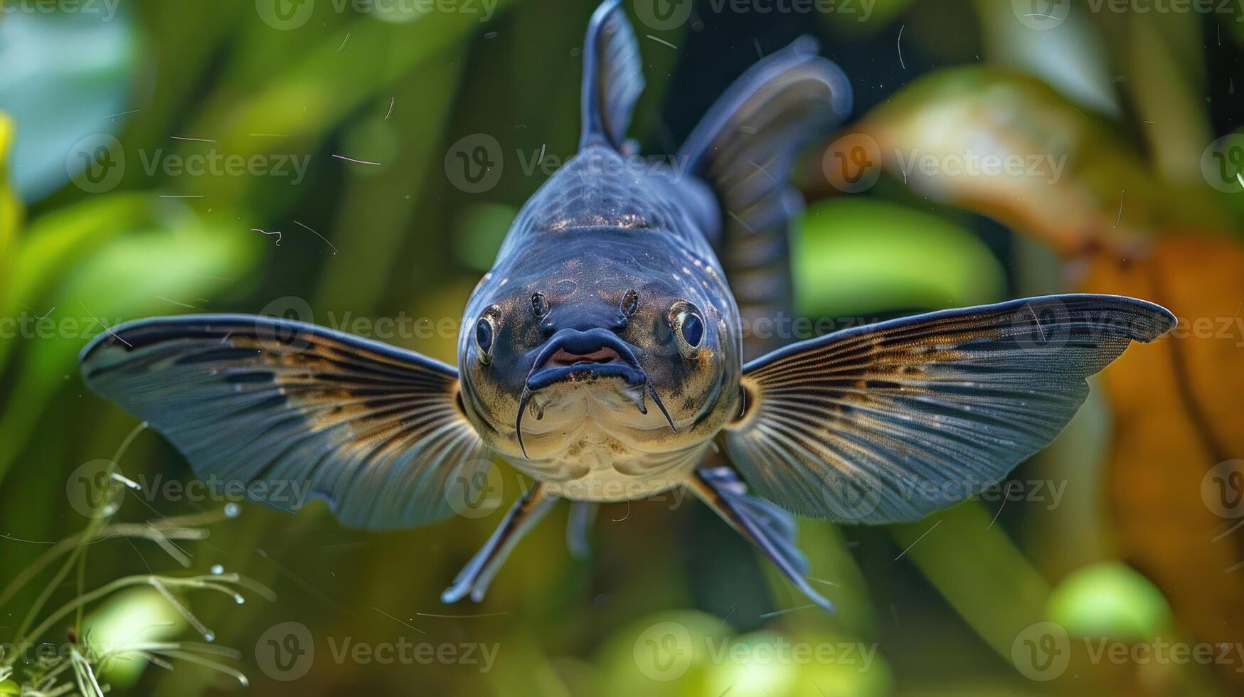 A close-up view of a fish swimming gracefully in a vibrant underwater environment photo