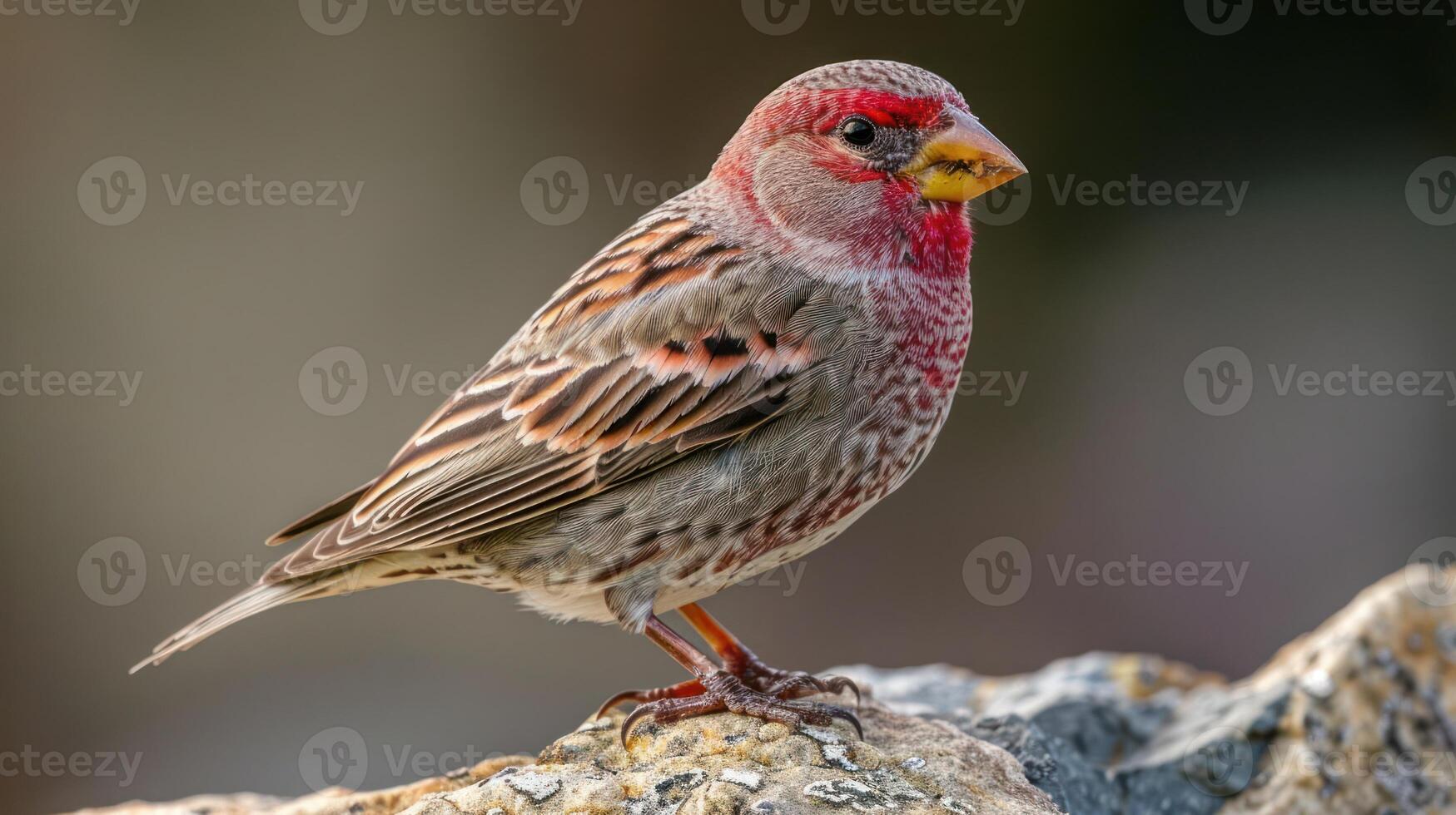 Close-up of a vibrant bird perched on a rock, showcasing its colorful plumage in a natural setting photo