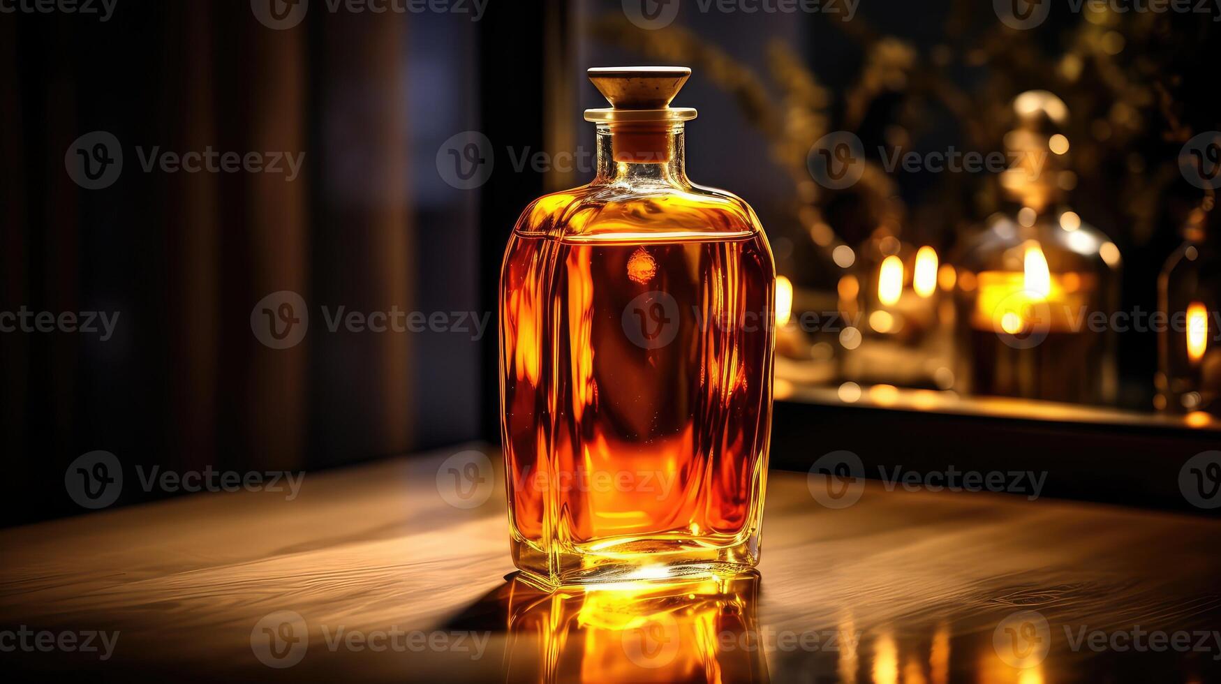 warm glass amber bottle photo
