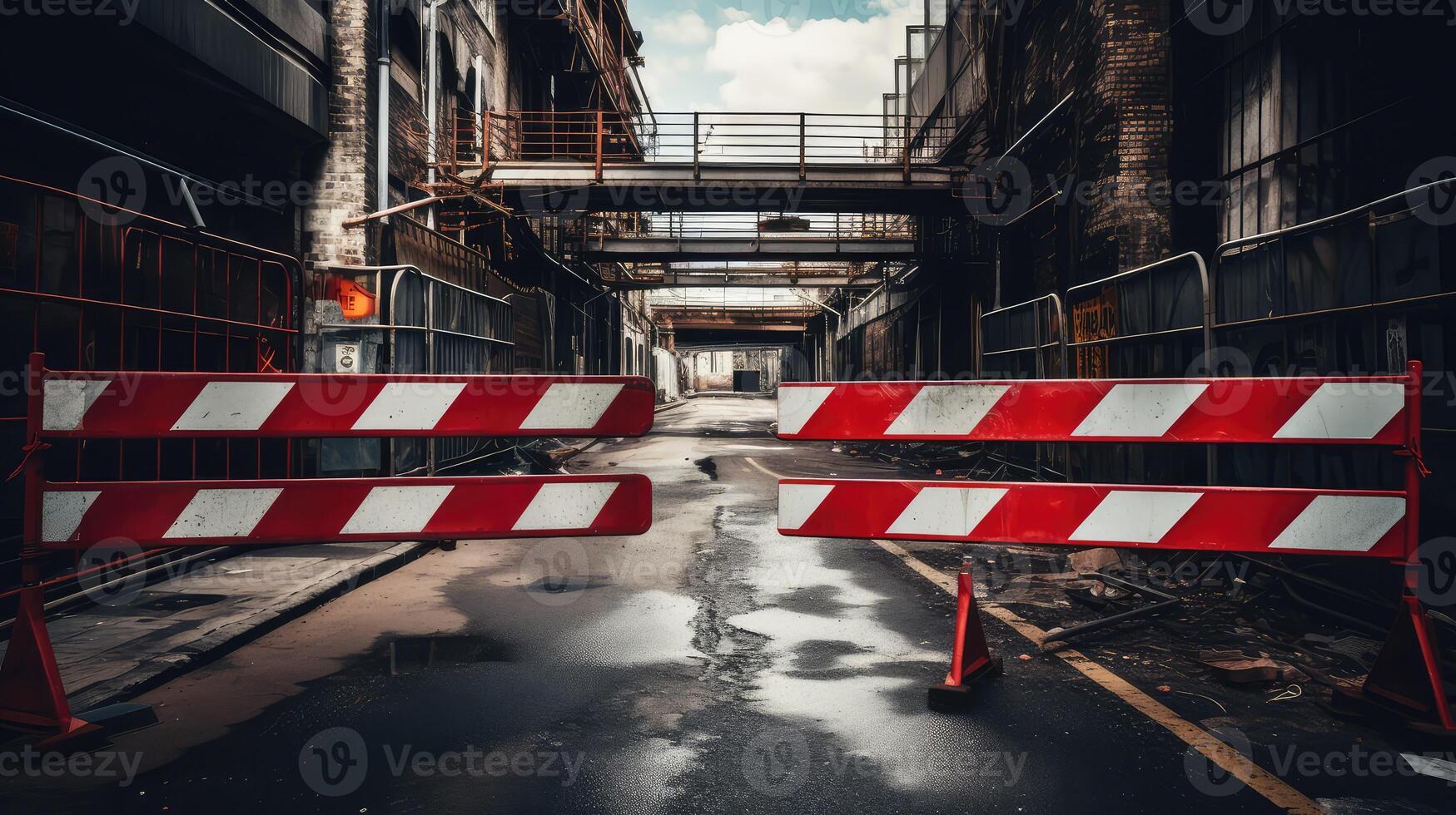 warning road closed sign photo