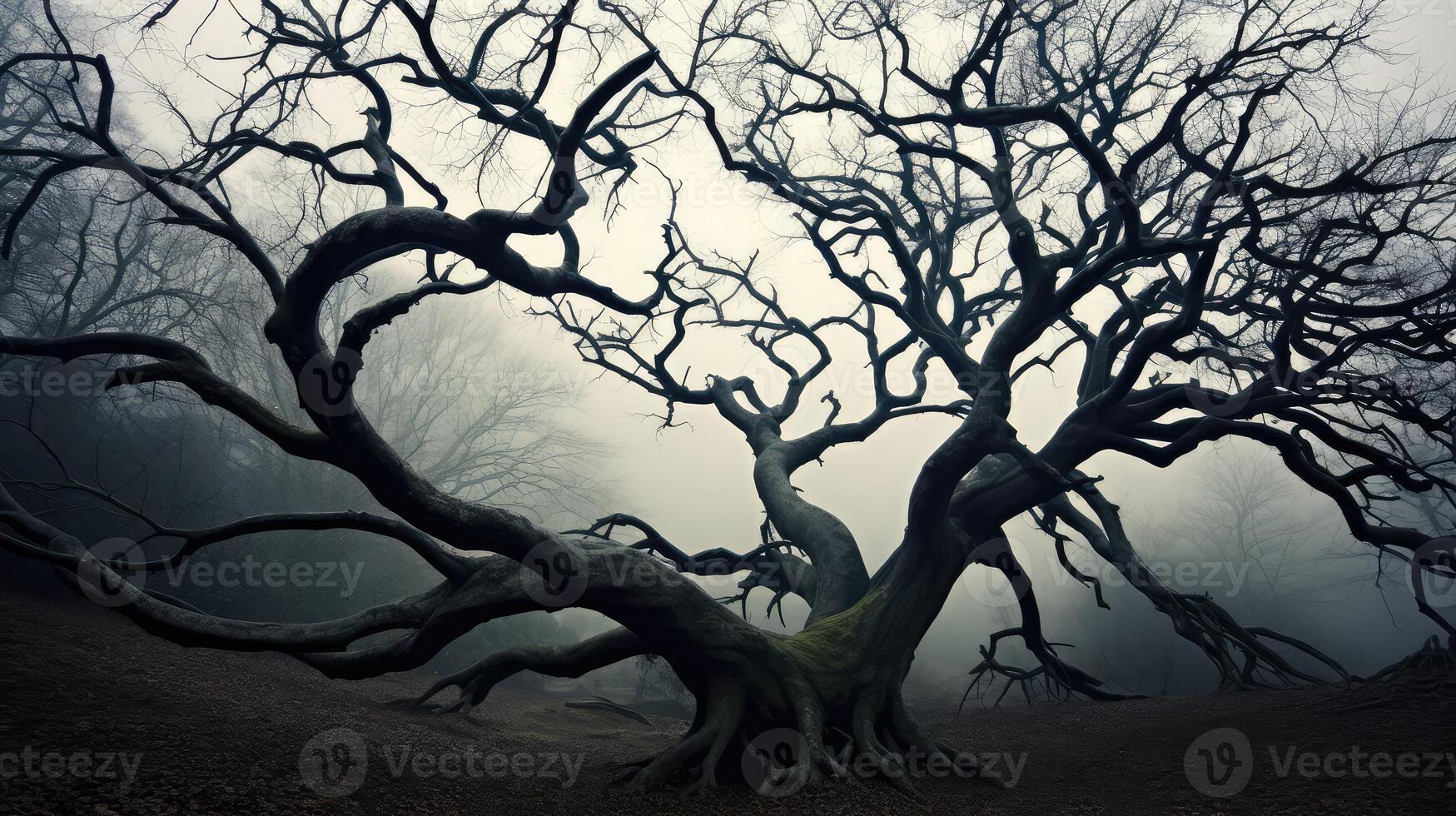 spiral creepy tree branches photo