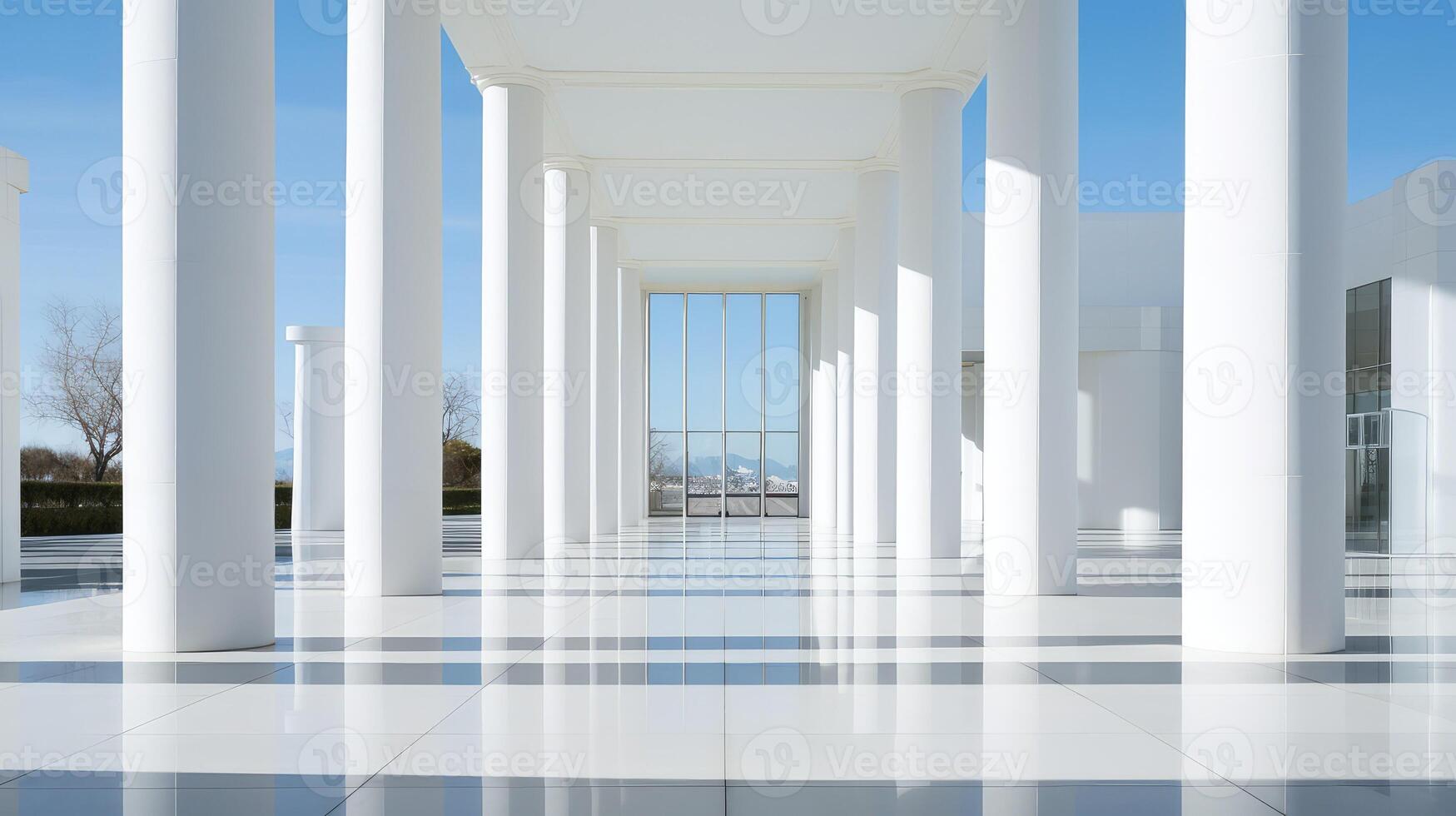 modern white pillars photo