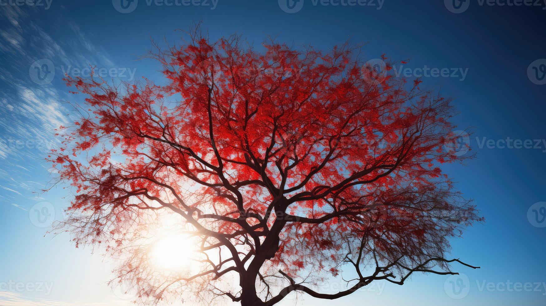 sky red tree photo