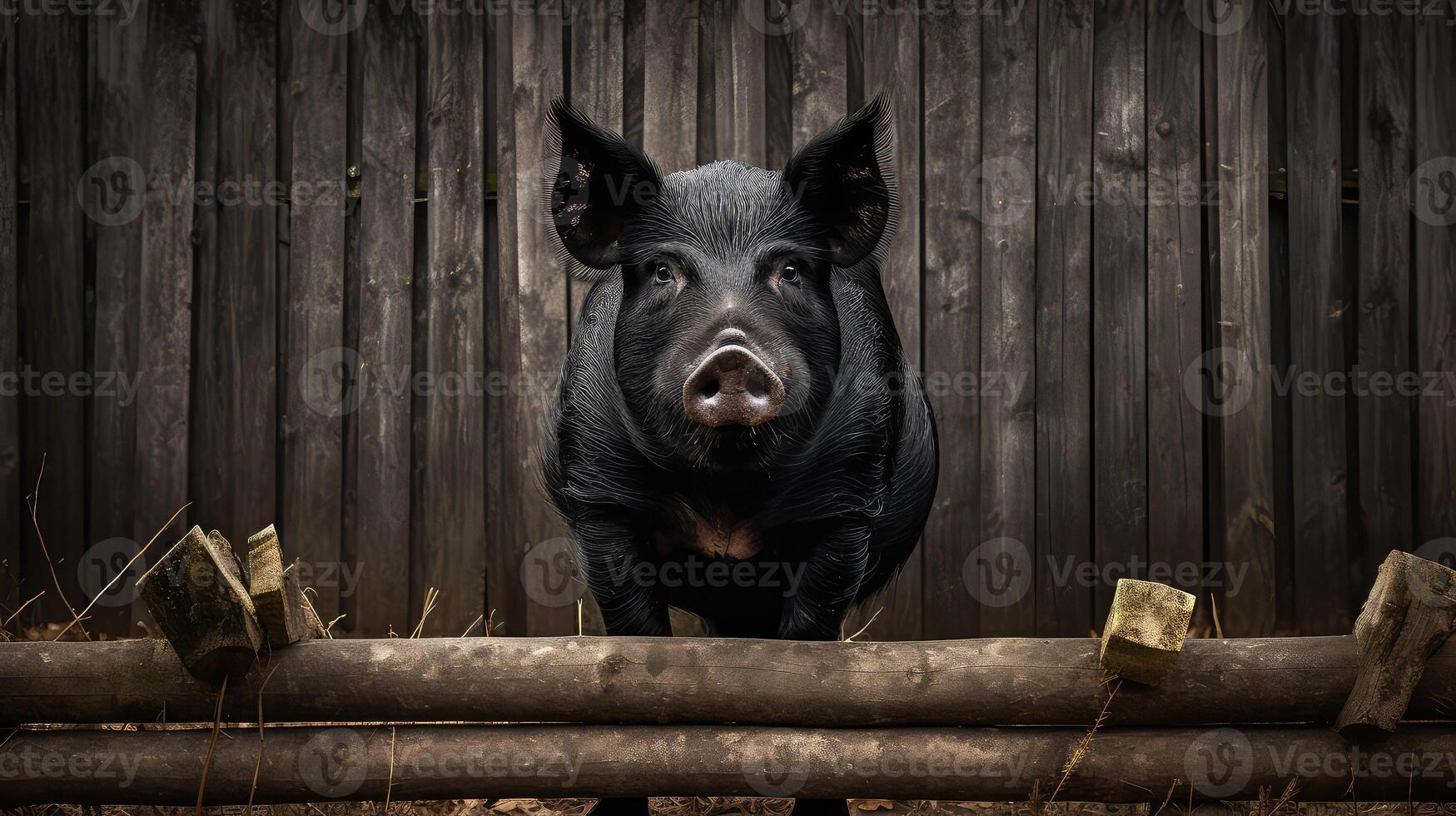 rustic pigs black photo