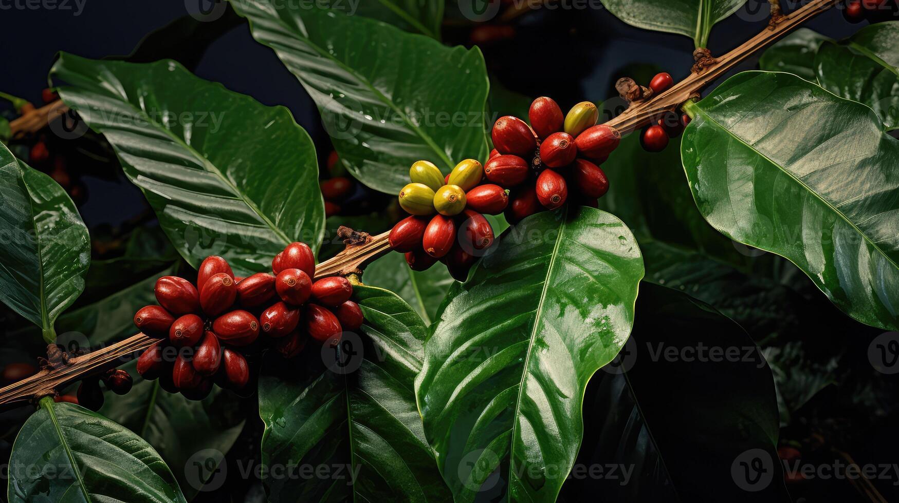 plant coffee bean and leaf photo