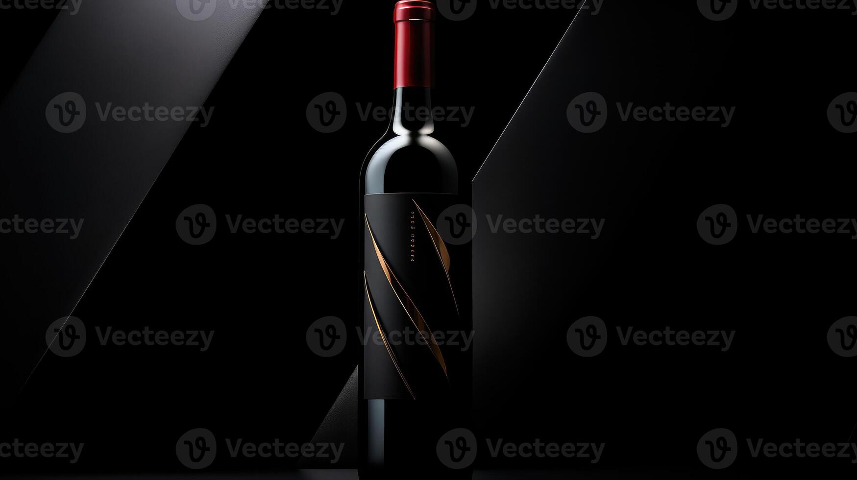 angular wine bottle dark background photo