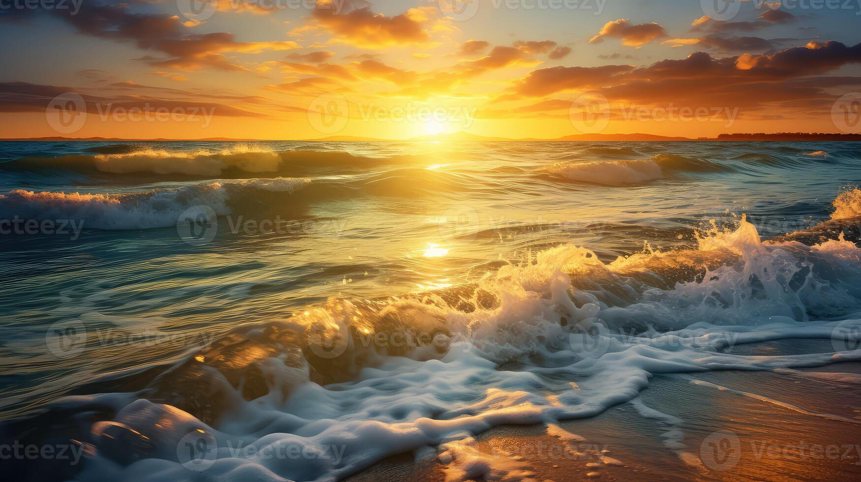waves sparkling gold photo