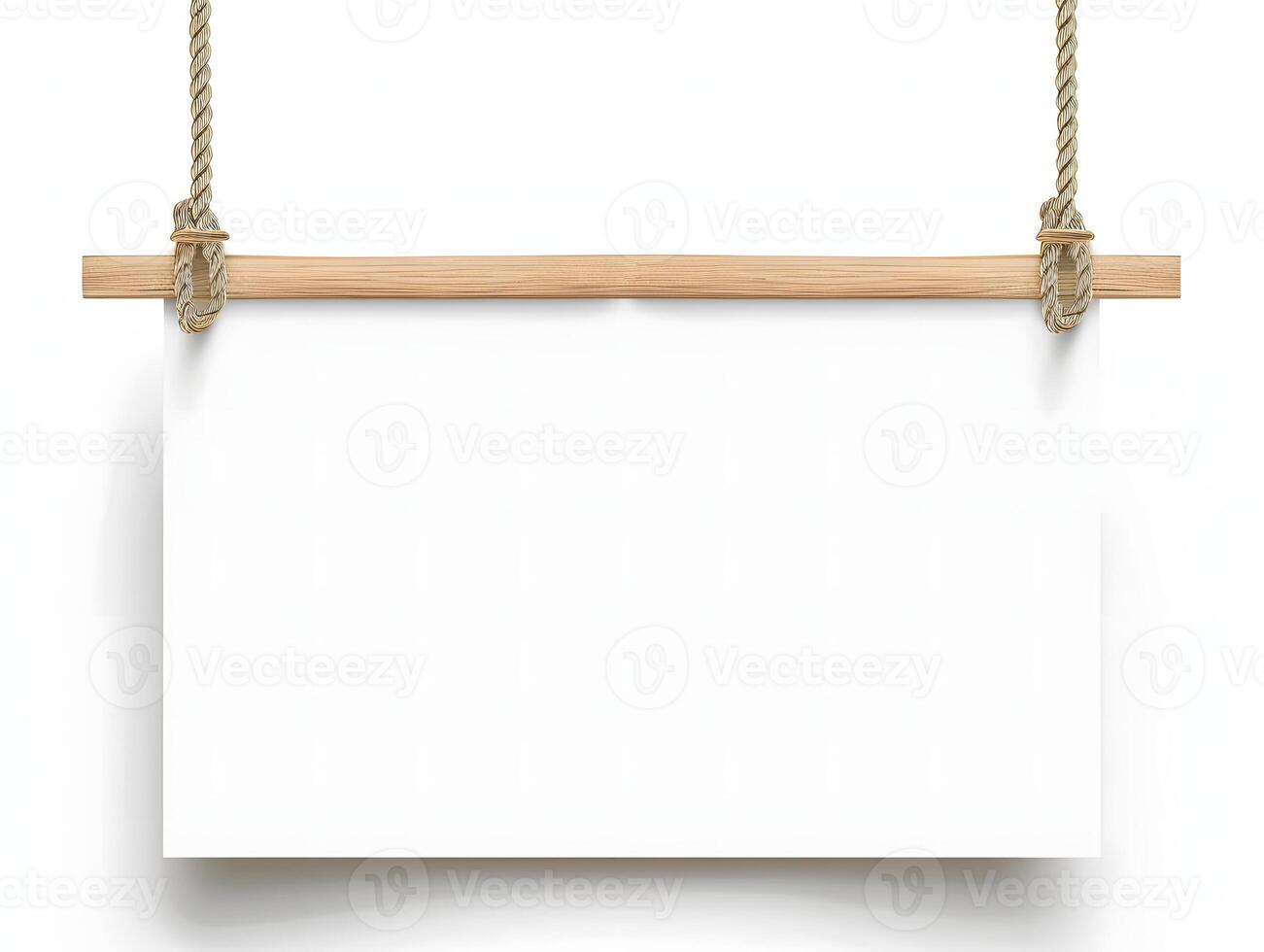 A hanging white board with rope photo
