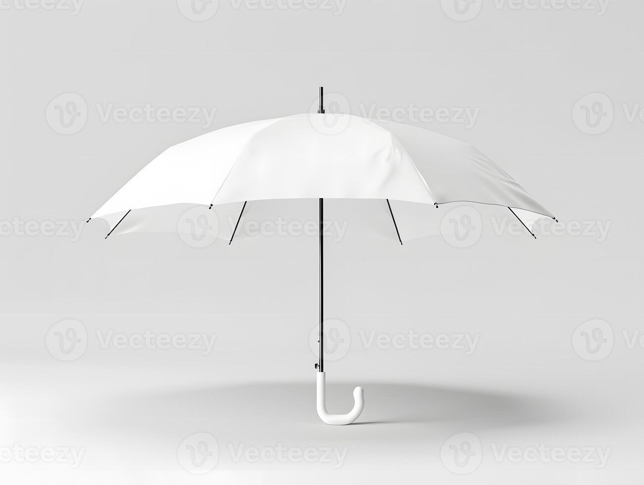 Realistic blank opened umbrella mockup for design presentations photo