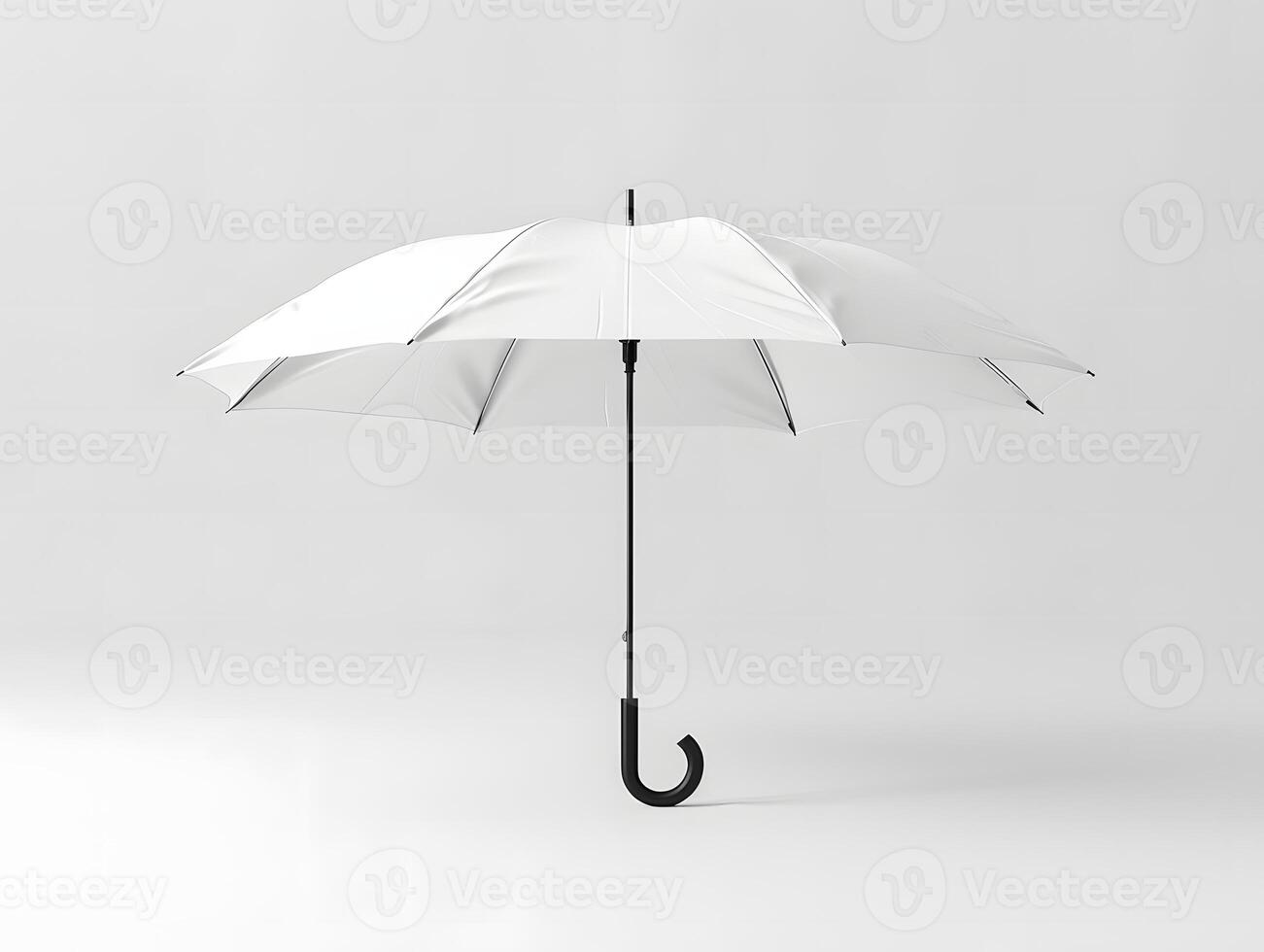 Empty opened umbrella mockup with neutral background photo