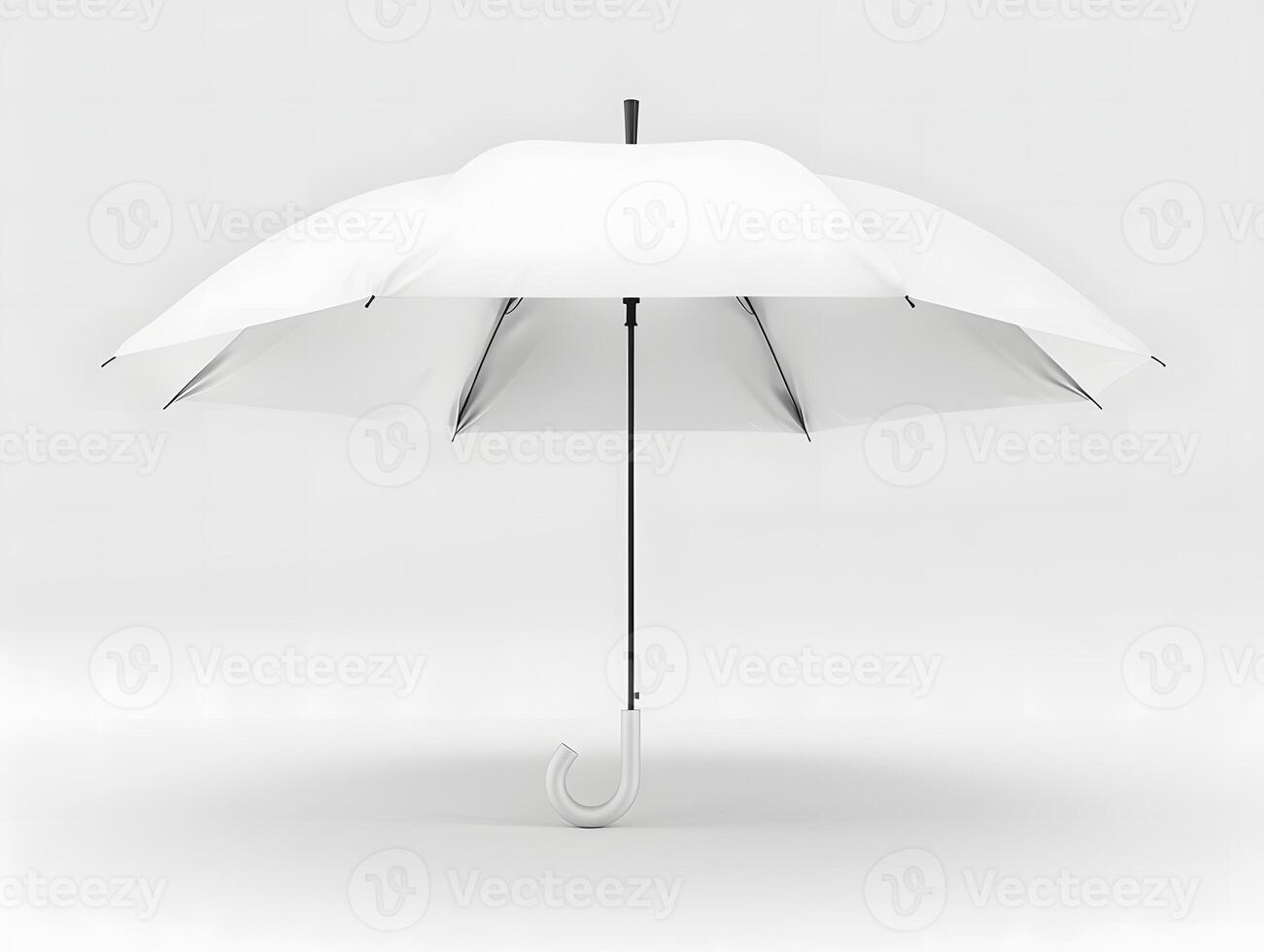 White umbrella on a grey background 3d render photo