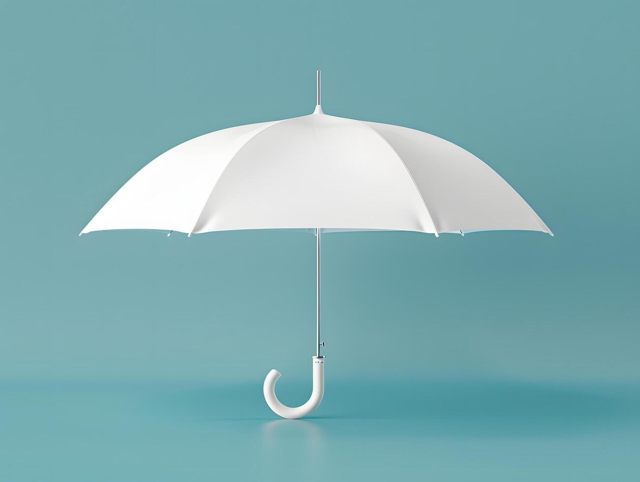 An umbrella is shown on a blue background photo