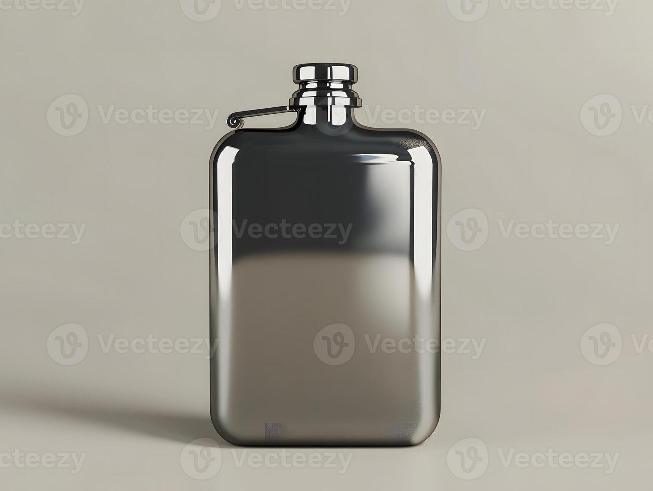 A stainless steel flask with a lid photo