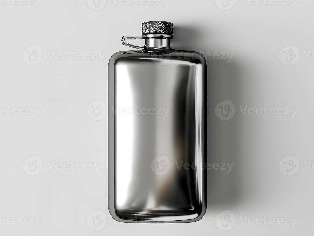 Blank flask with a metal lid on a white background photo