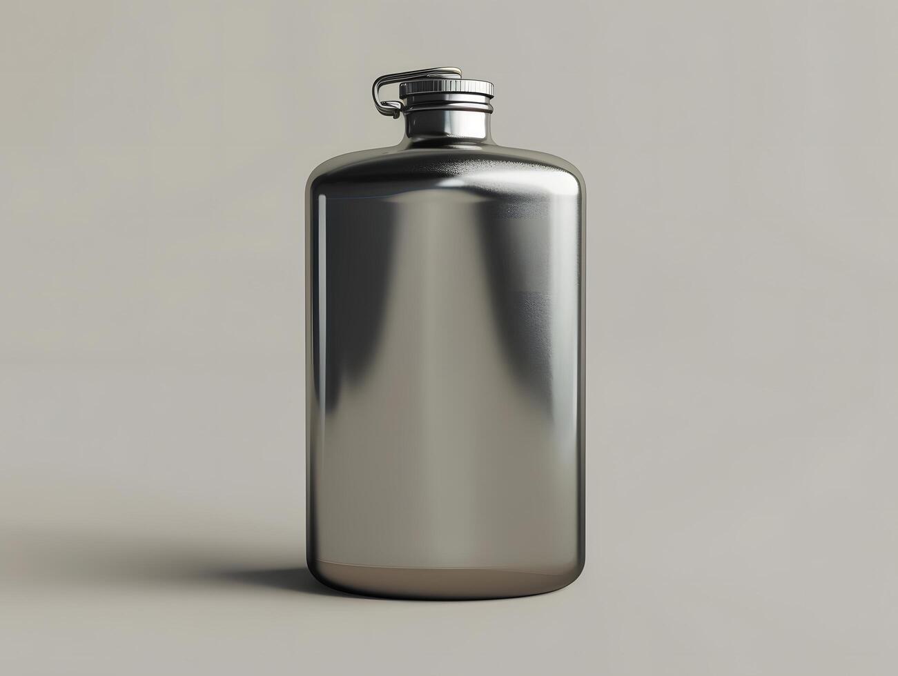 Blank metal flask bottle mockup photo