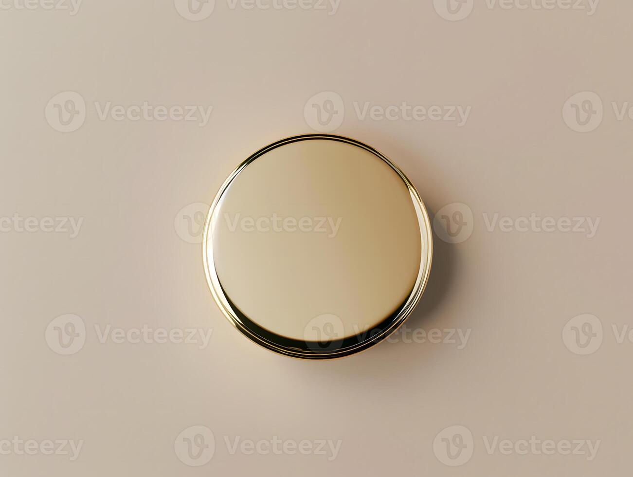 A gold object on a beige background photo