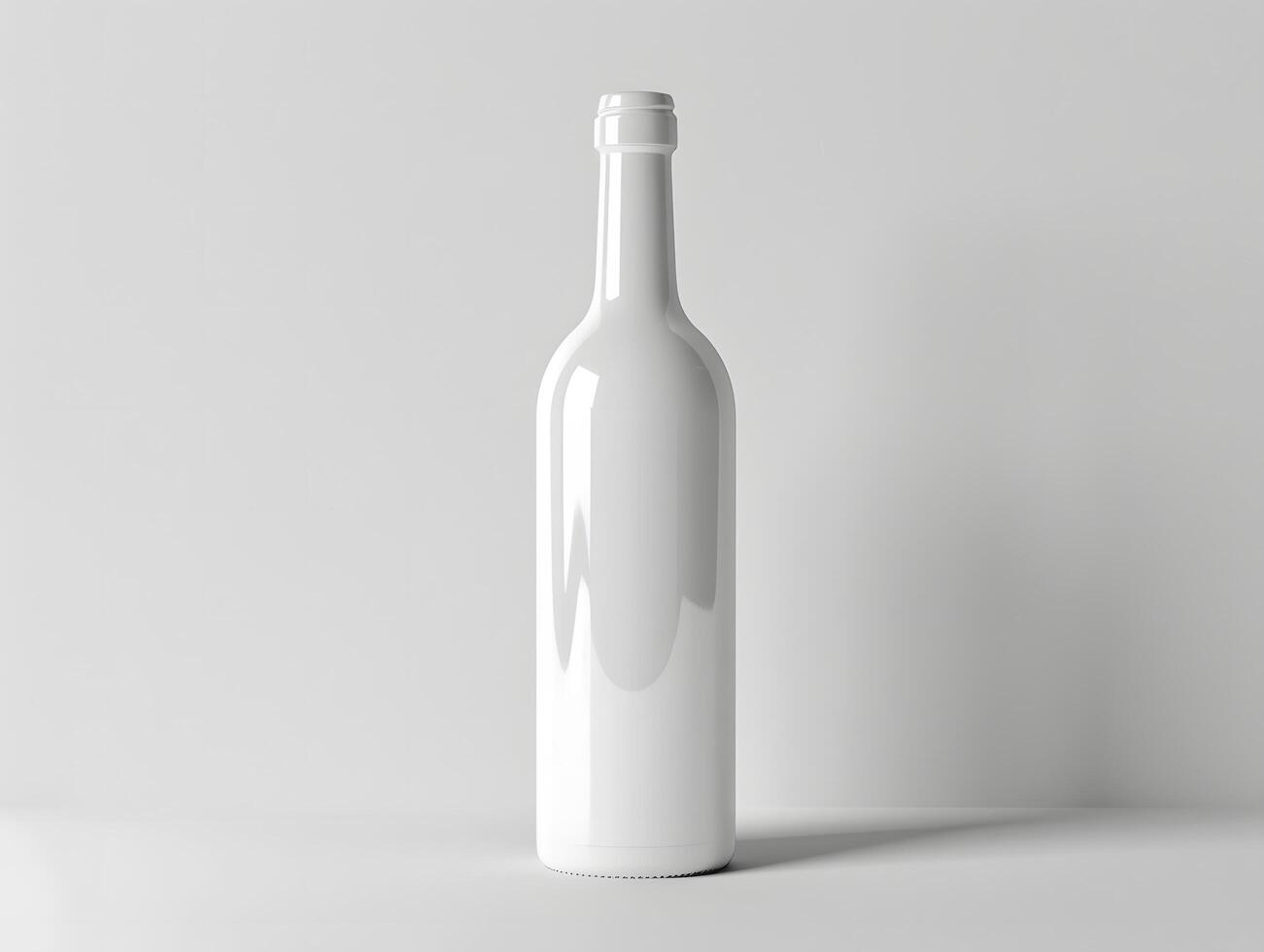 Blank white wine bottle label Mockup with isolated background photo