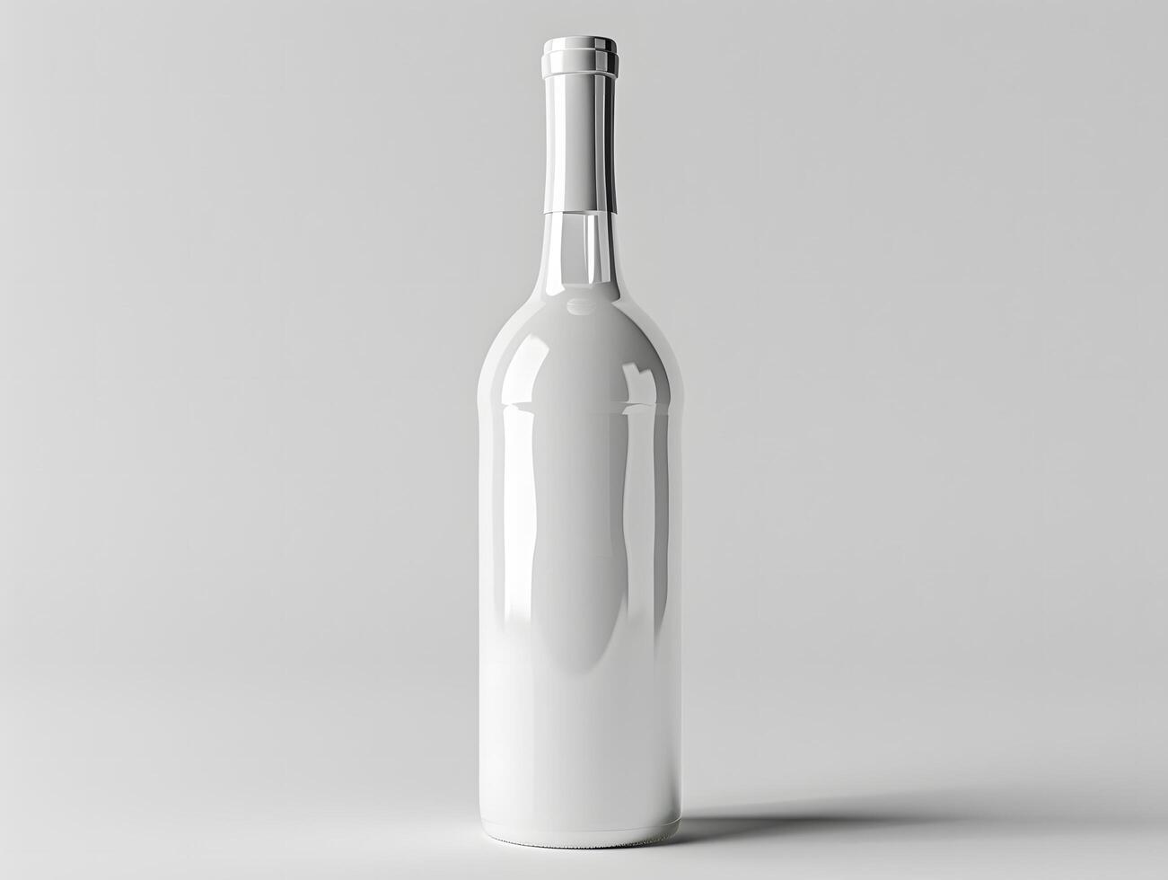 A white bottle with a white lid on a gray background photo