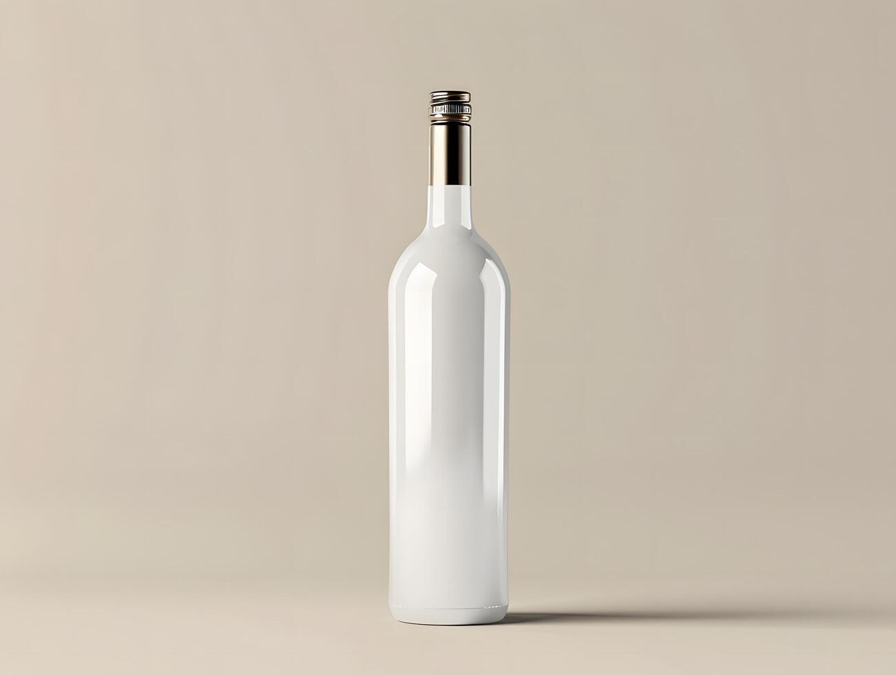 A white bottle with a black cap on it photo
