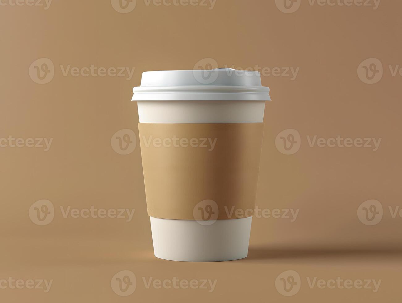 Blank Paper Coffee Cup Mockup with isolated background photo