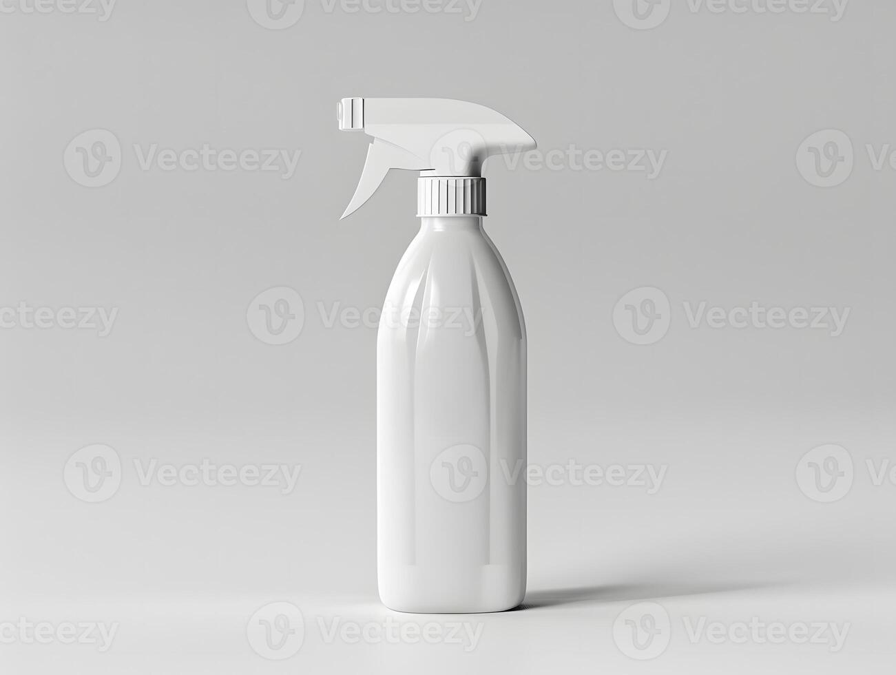 White spray bottle label mockup with isolated view photo