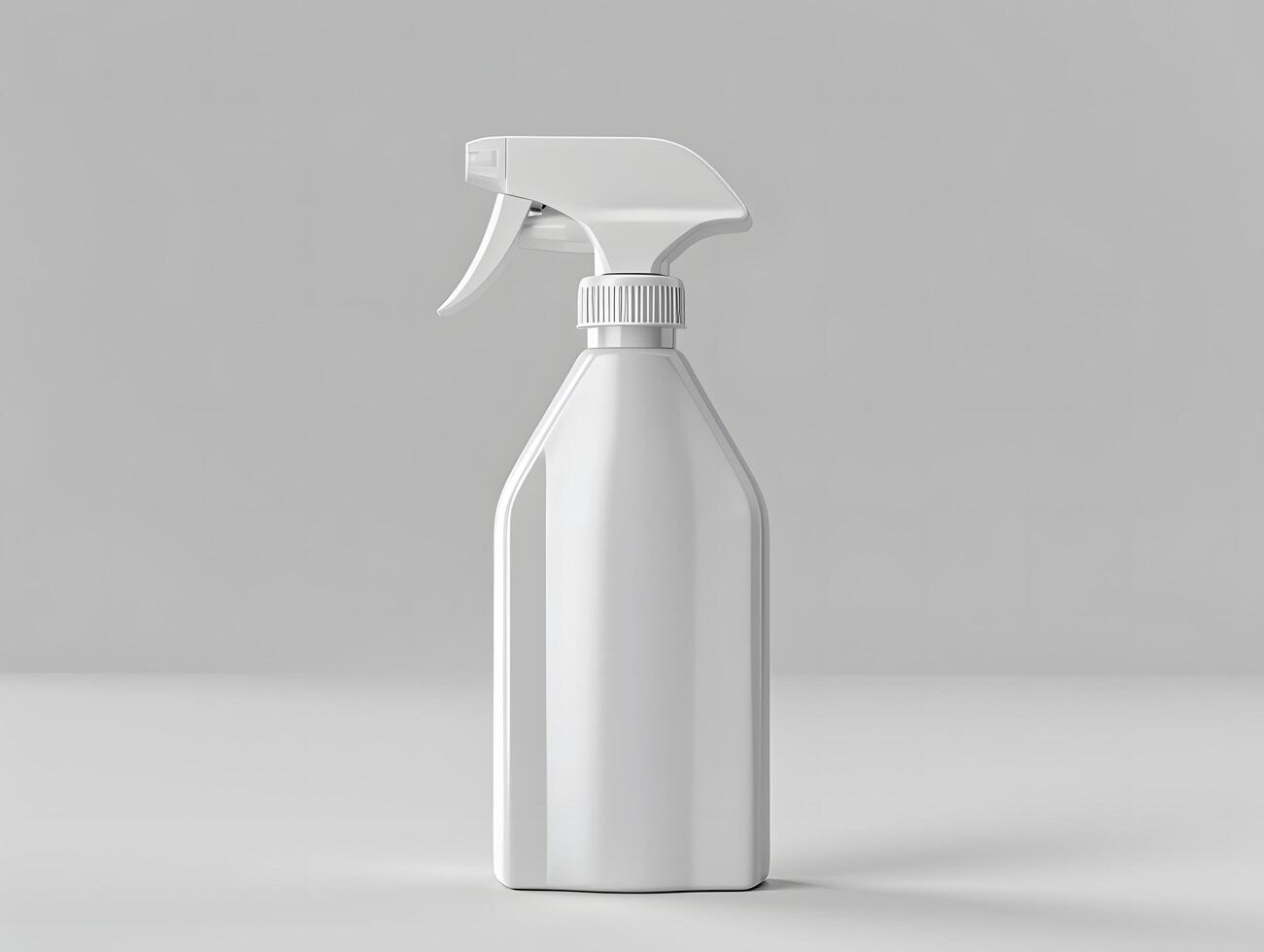 3d white spray bottle label mockup with an isolated surface photo