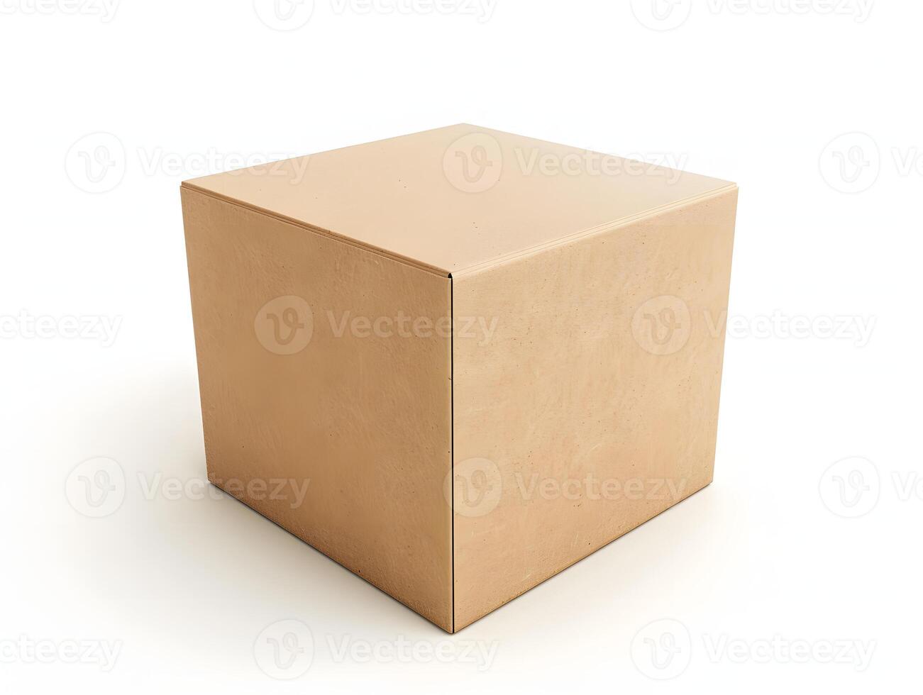 3D Cardboard Box Mockup with a Clean Isolated Background photo