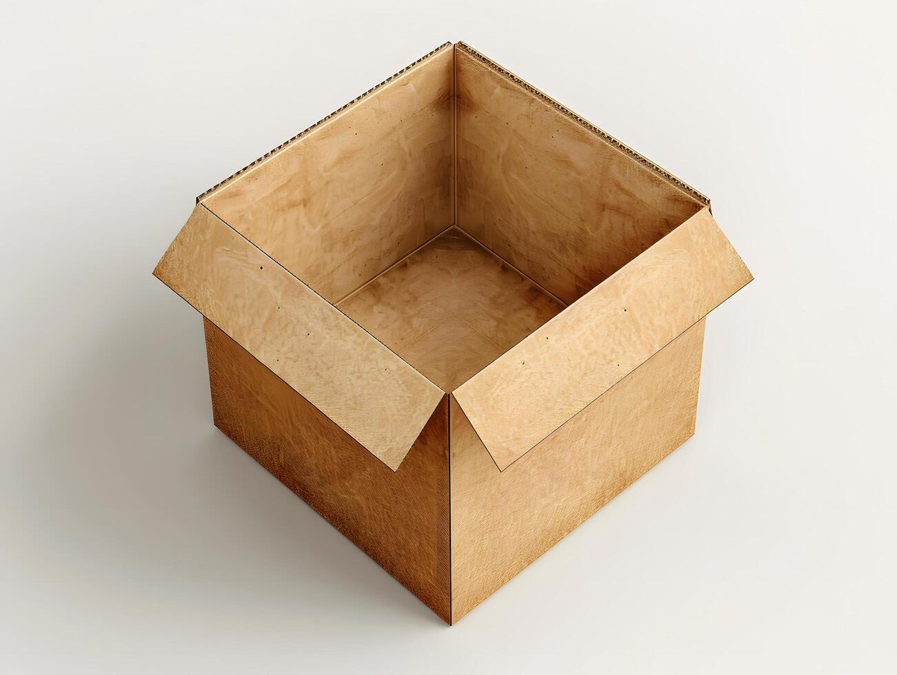 Customizable Square Cardboard Box Mockup for Product Presentation photo