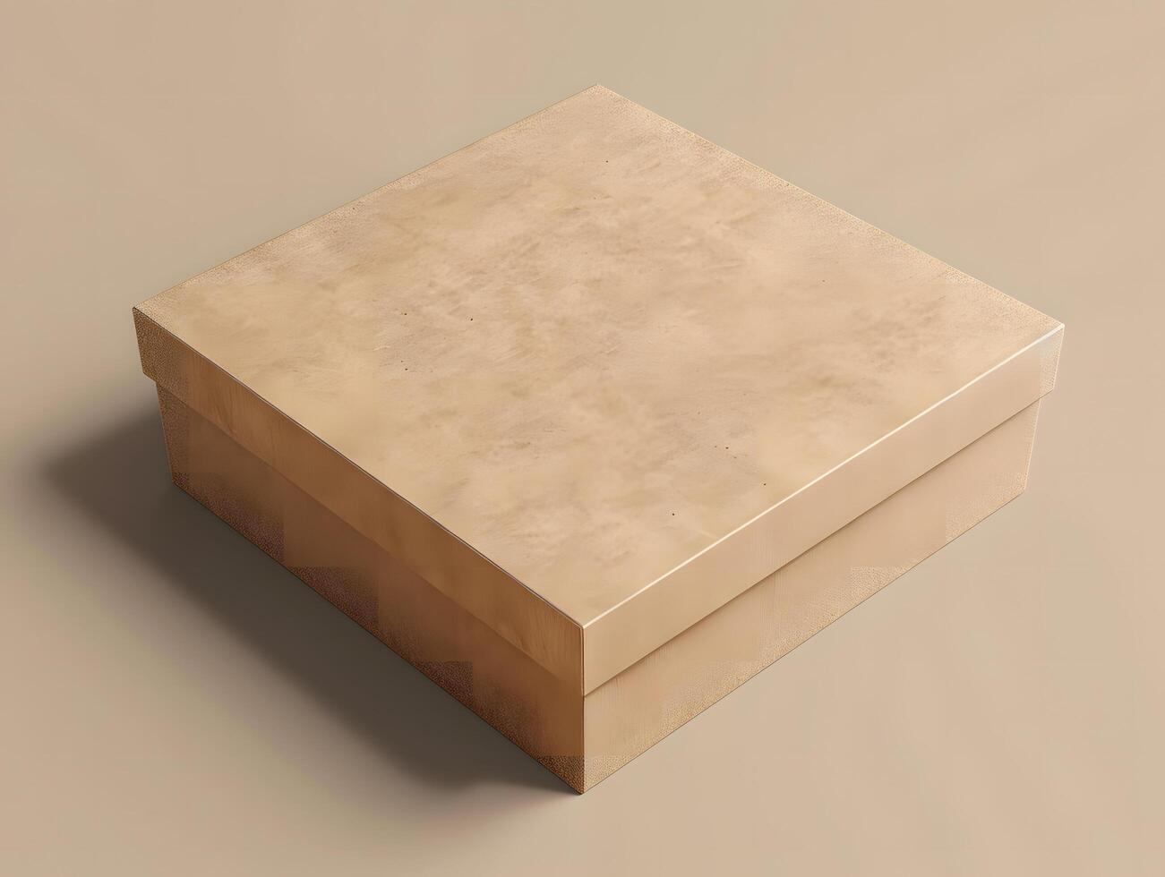 Minimalist Square Cardboard Box Mockup with Clean Design photo