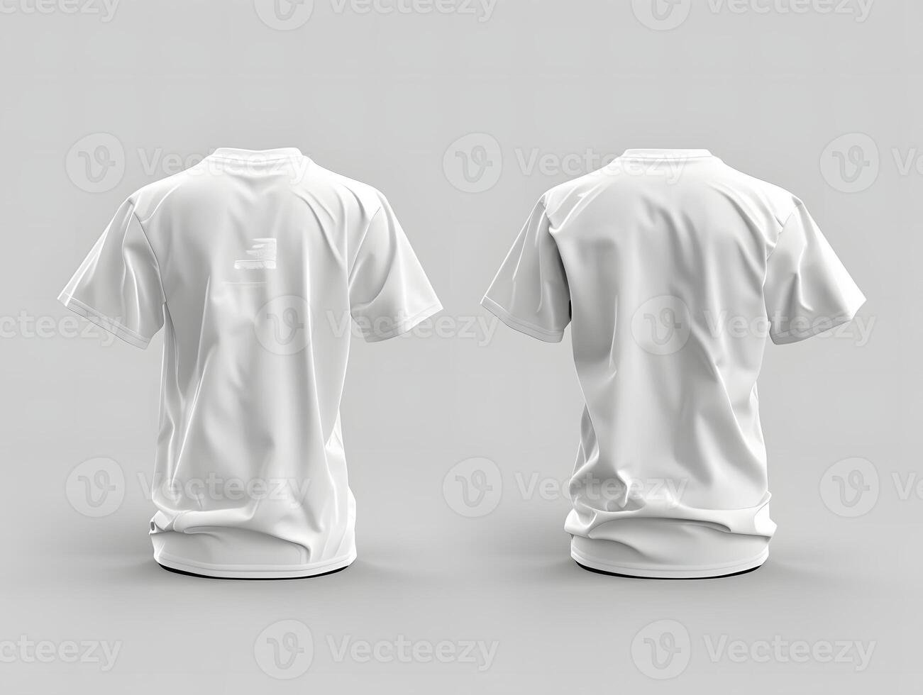 White t - shirt mockup template on gray background photo