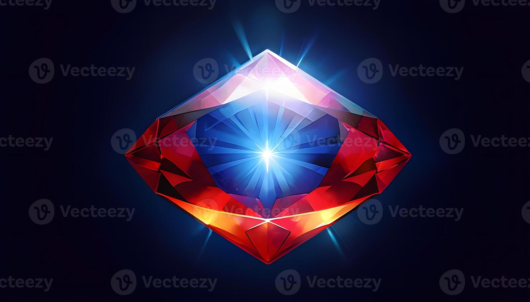 A diamond with a bright light shining through it photo