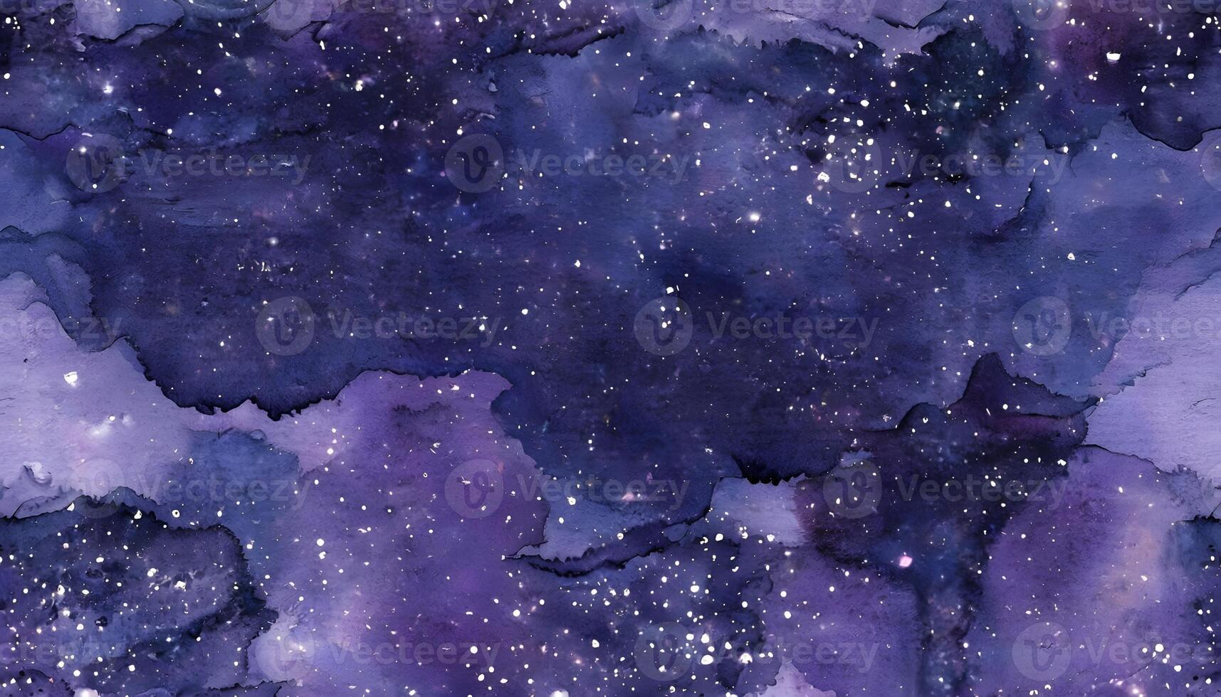 A watercolor painting of purple and blue stars photo