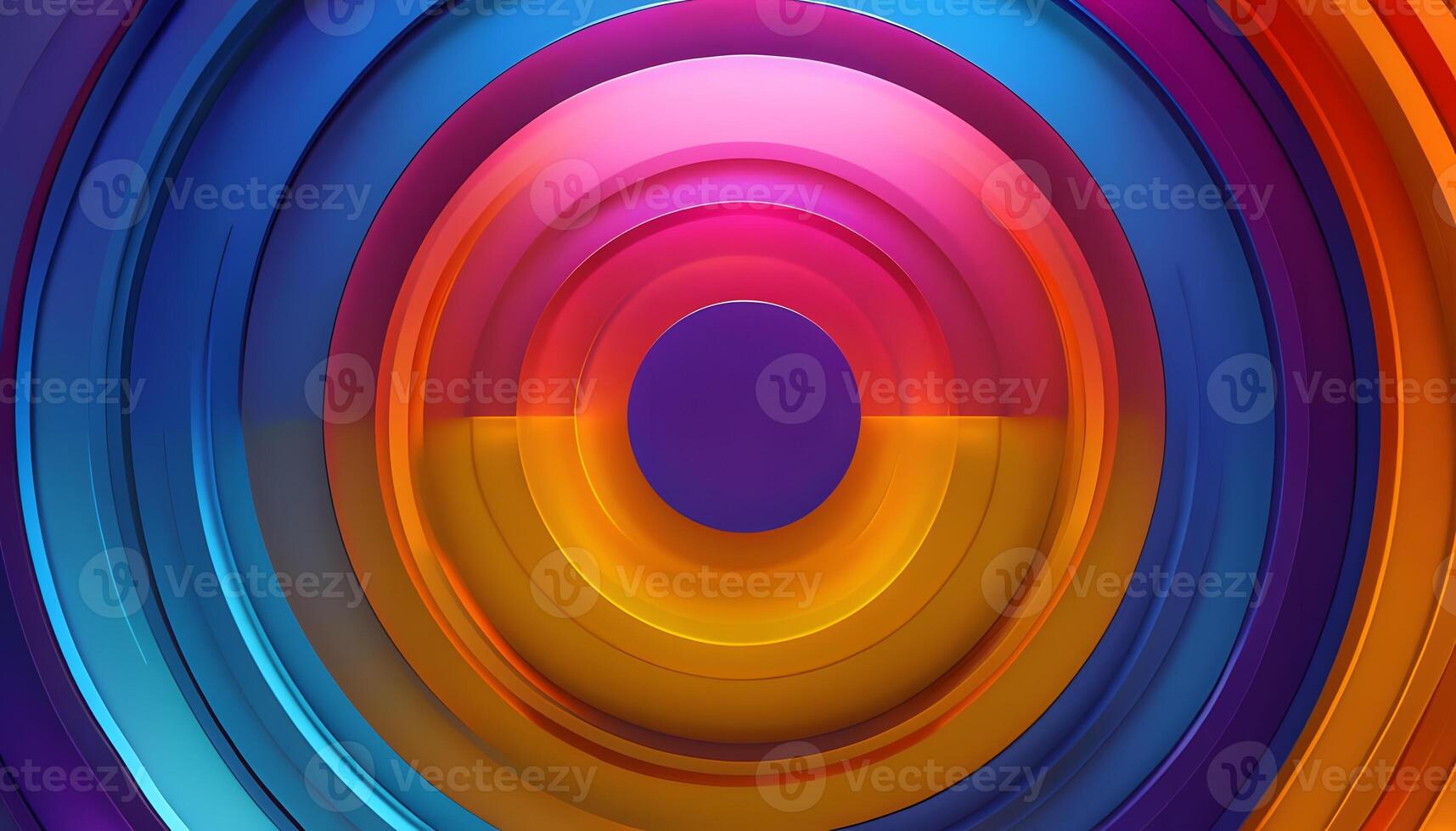 Abstract colorful circular background with a circular center photo