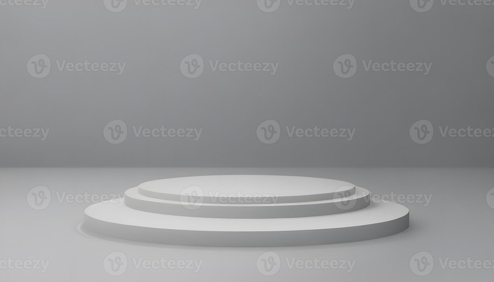 3d render of a podium on a gray background photo