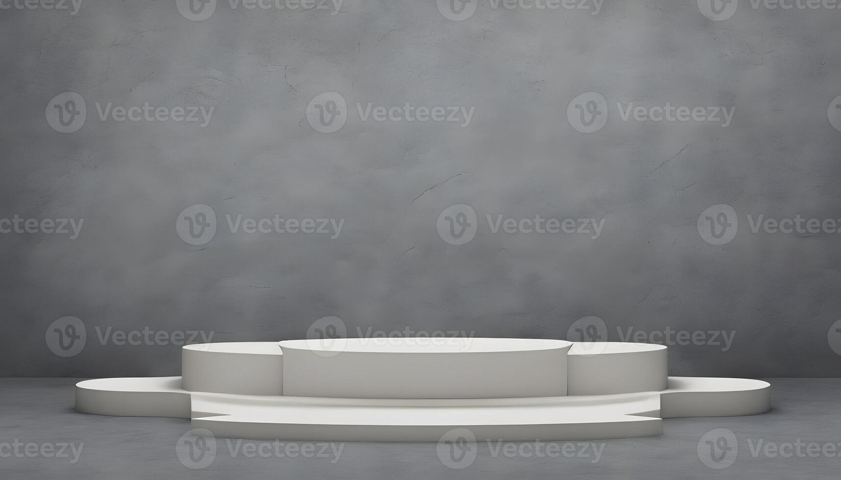 Empty podium stage with gray wall background photo