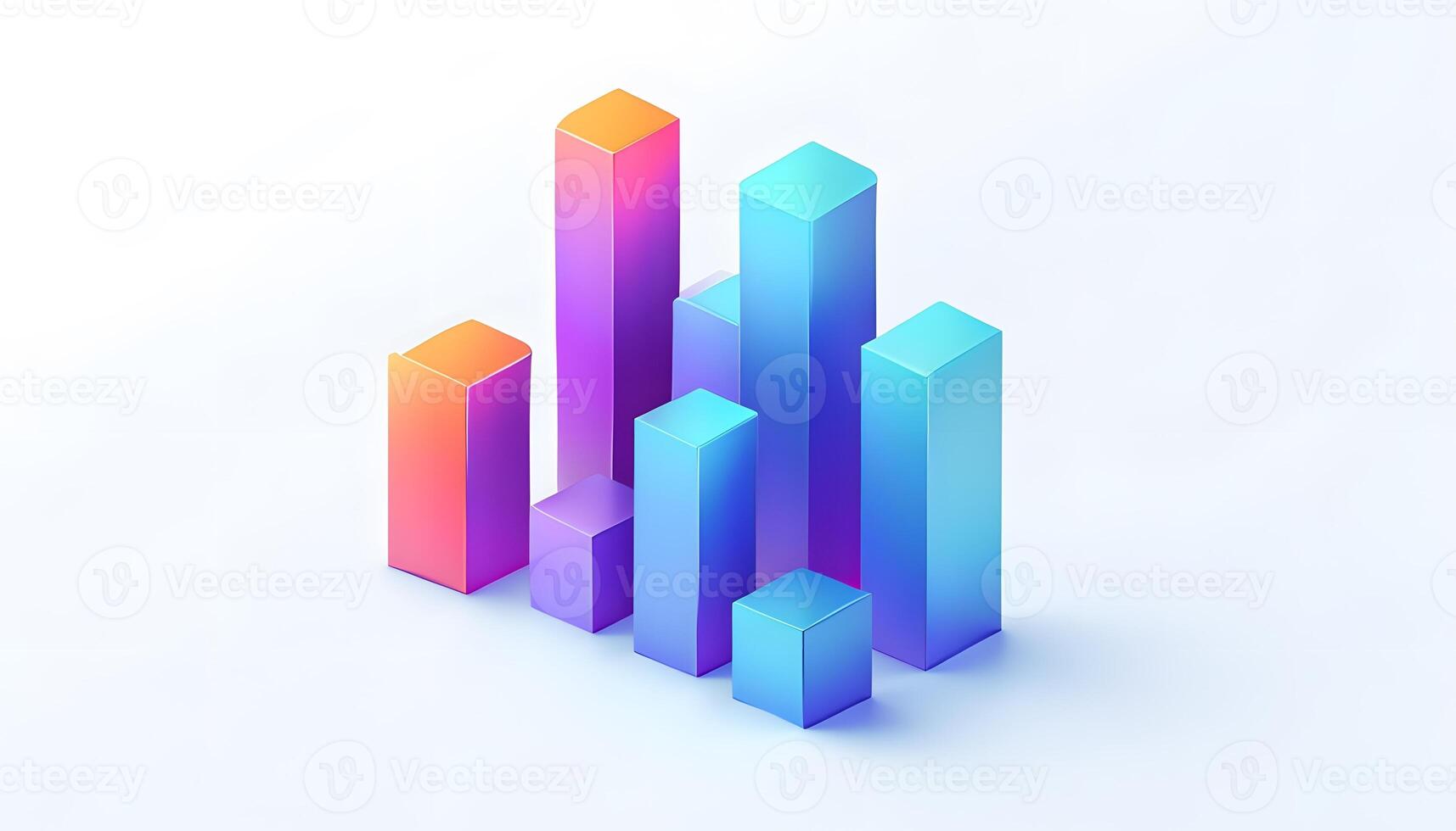 Isometric 3d graph chart illustration photo