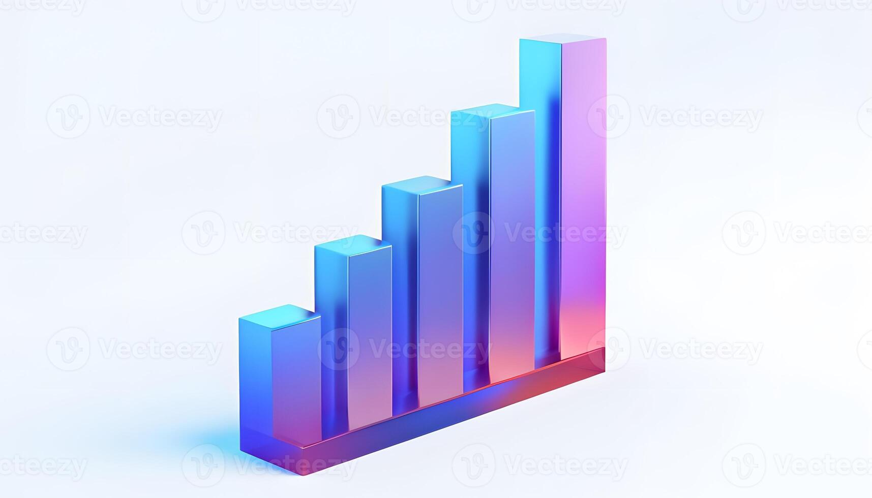 3d graph bar chart on white background photo