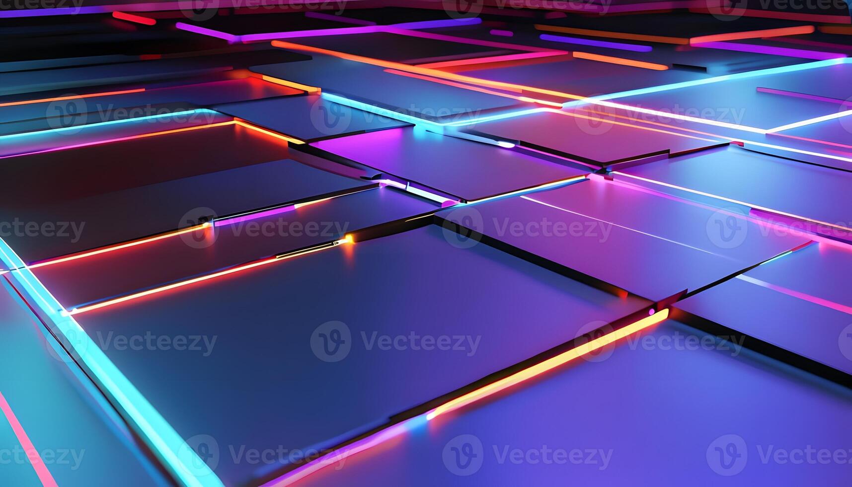 Neon lights on a black background photo