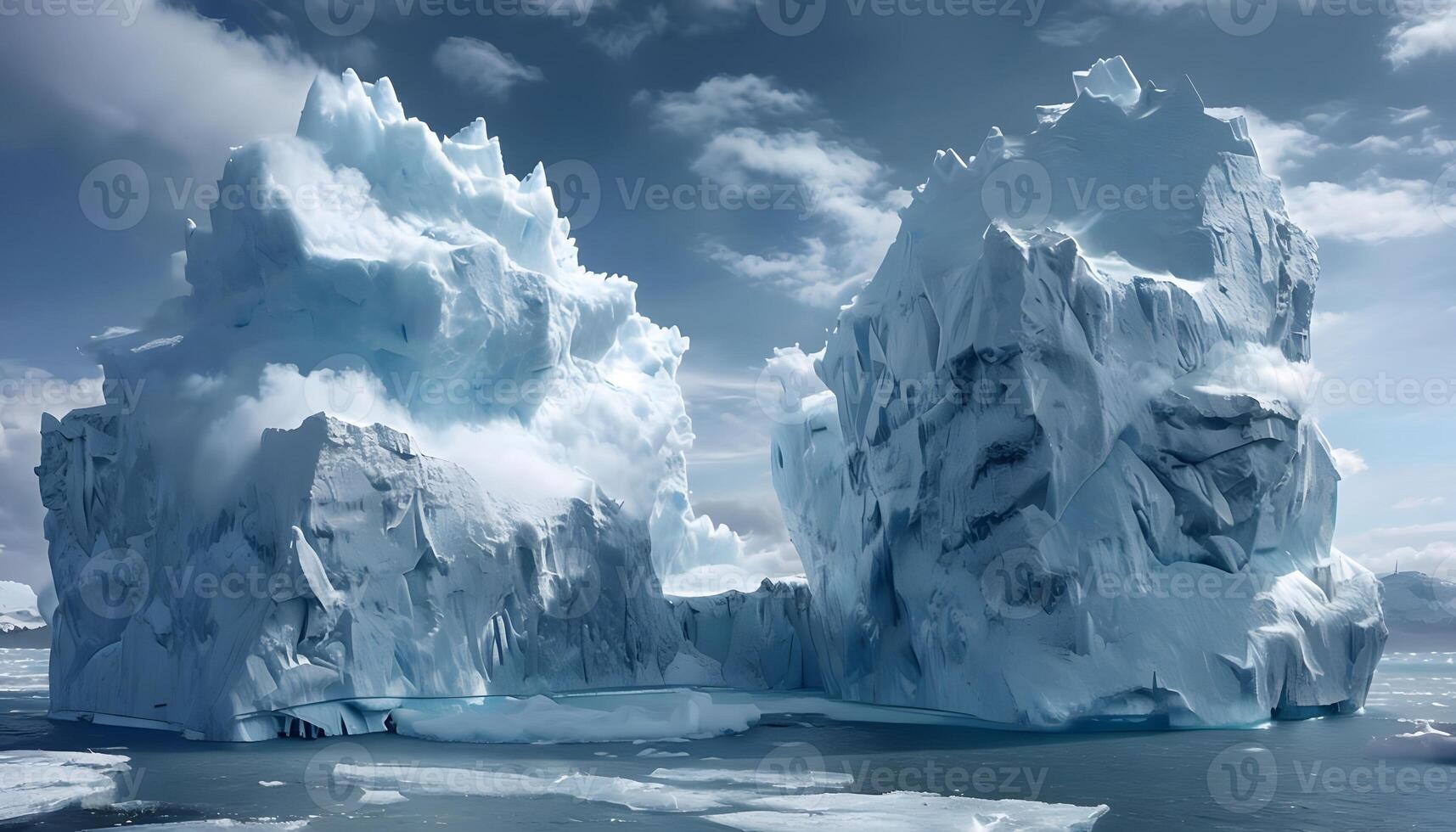 Icebergs in the ocean photo