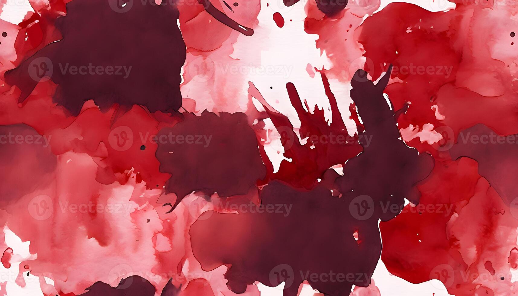 A red and black paint splatter pattern on a white background photo