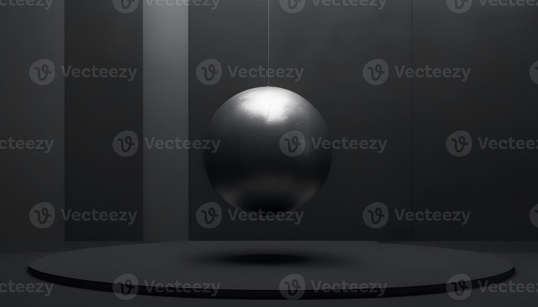 A black and white image of a ball in the air photo