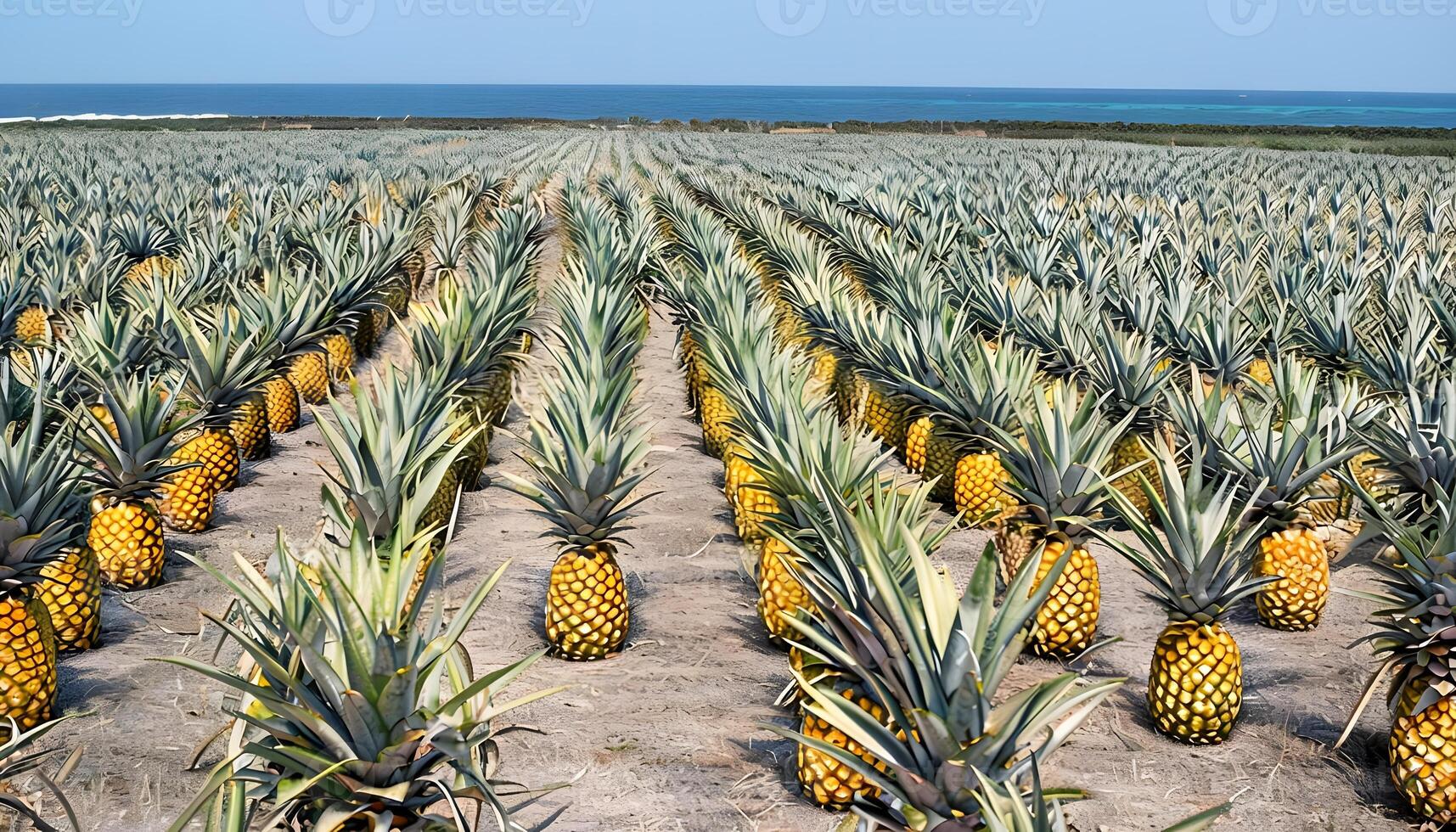 A field of pineapples photo