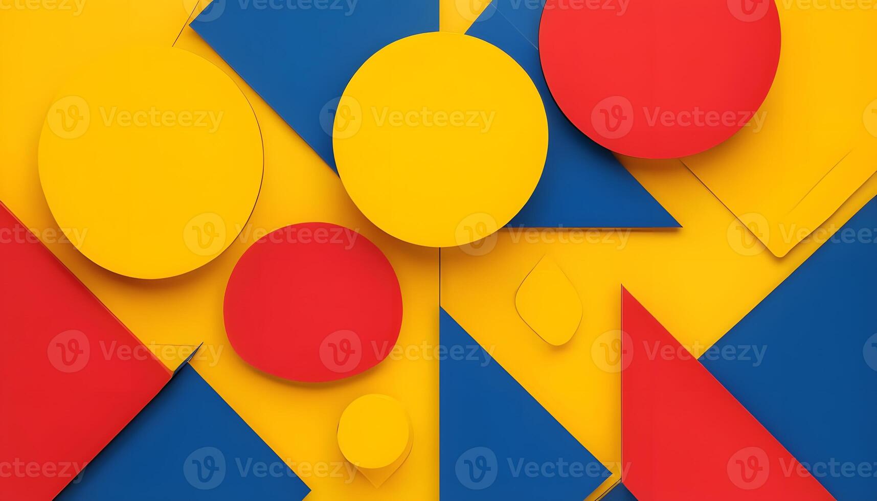A colorful abstract background with red, yellow and blue shapes photo