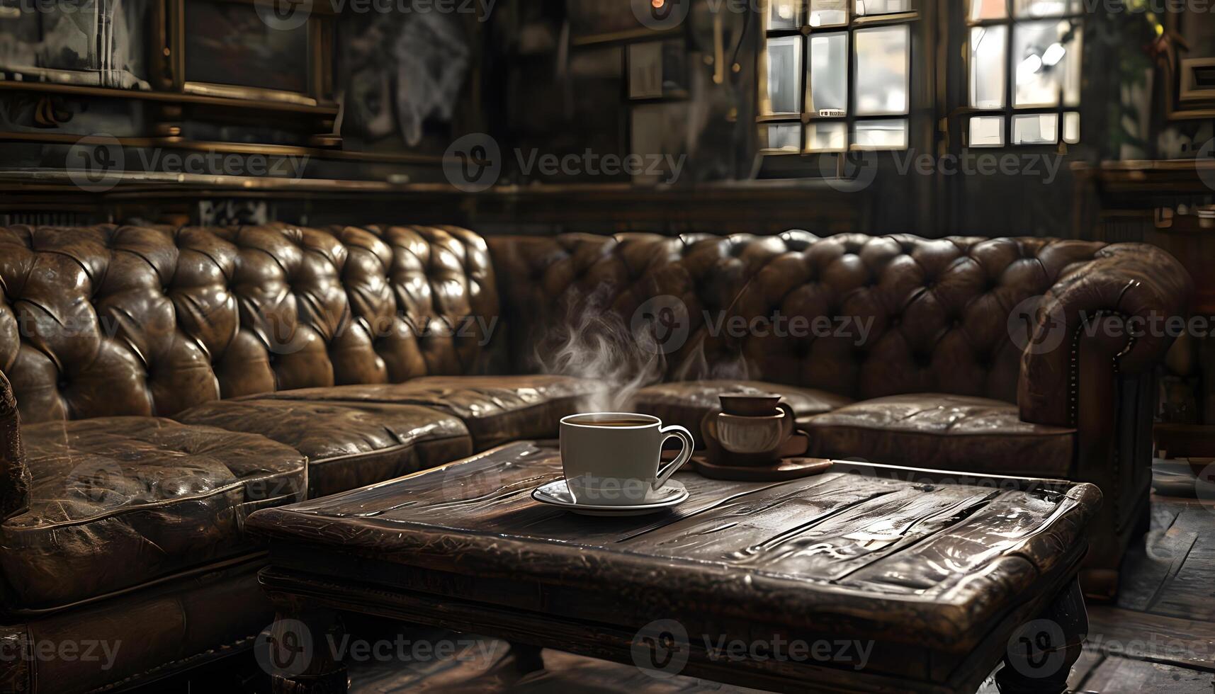 A coffee cup on a table photo